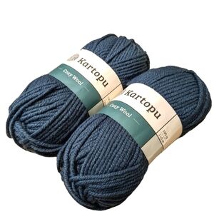 Kartopu 2 Pack Wool Acrylic Yarn Bluish Green Cozy Knit Crochet Medium Shade